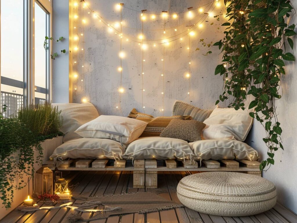 Jak urządzić balkon w stylu boho z lampami LED o delikatnym świetle