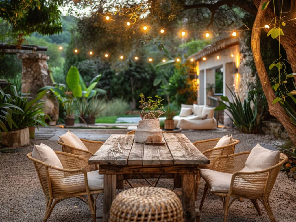Jak urządzić przestrzeń outdoorową w stylu rustykalnym z naturalnymi meblami
