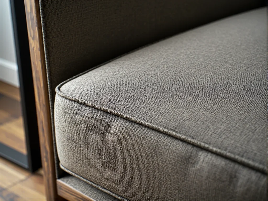 Tapicerowany fotel loftowy szary z drewnianą ramą