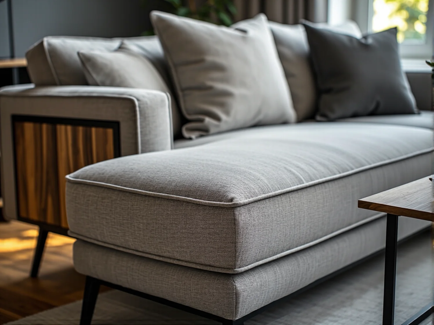 Nowoczesna sypialnia z łóżkiem posiadającym zintegrowane oświetlenie LED, przykład inteligentnego mebla.