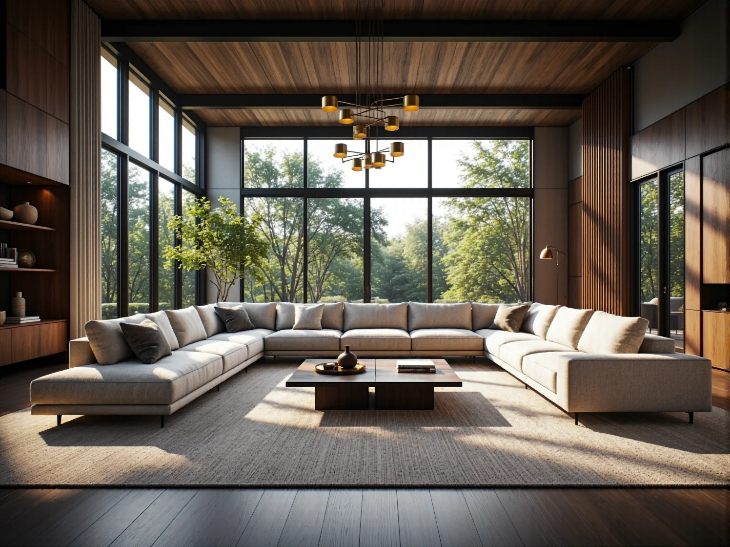 Duży narożnik tapicerowany beżowy na metalowych nóżkach