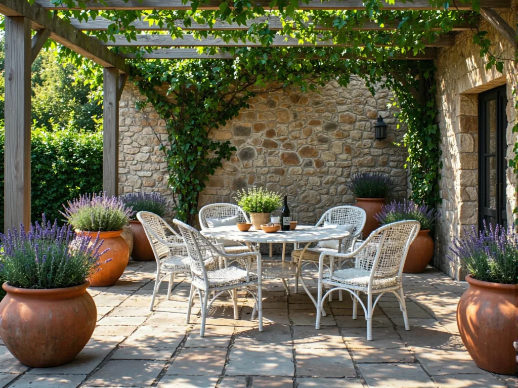 Biały rattanowy zestaw ogrodowy z okrągłym stołem i krzesłami