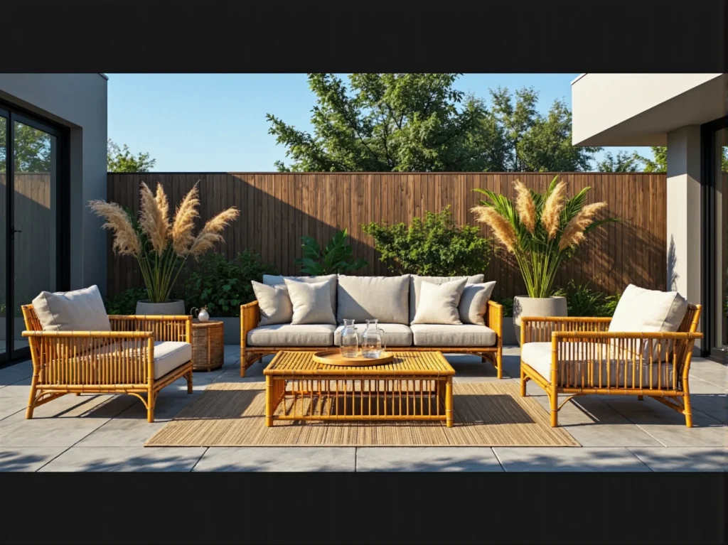 Zestaw mebli ogrodowych z drewna tekowego z poduszkami