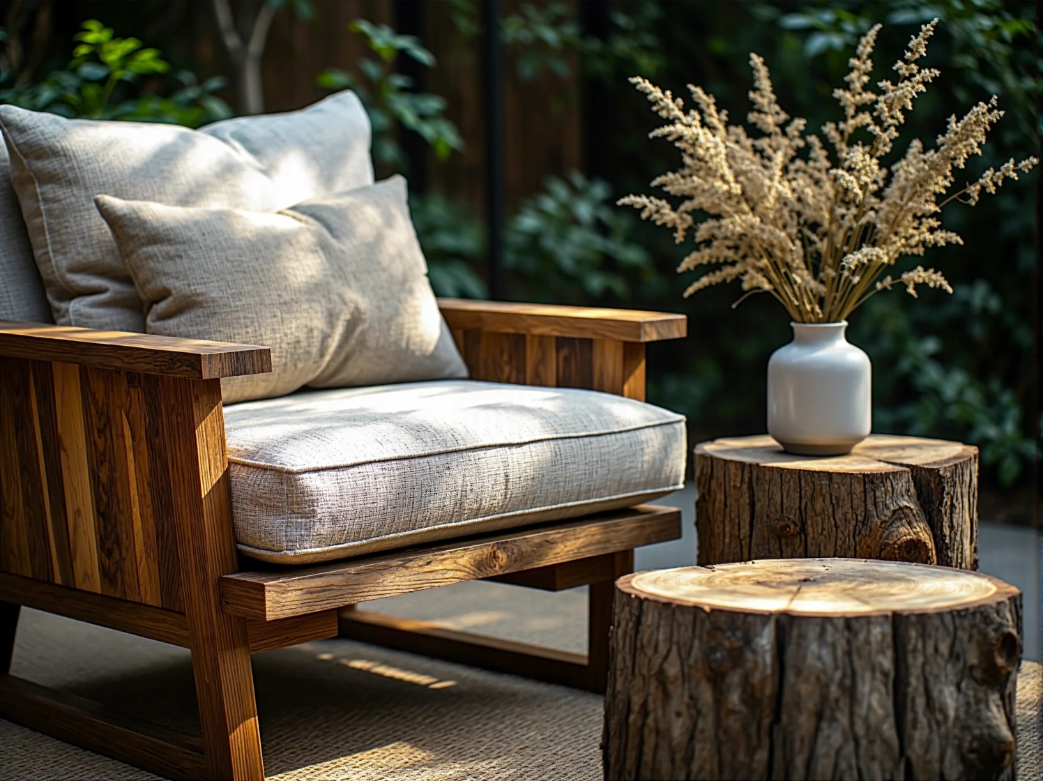 Stolik kawowy z palet w aranżacji nowoczesnego ogrodu eco-friendly